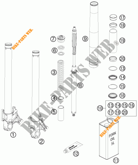 FORQUETA (PEÇAS) para KTM 990 SUPER DUKE R 2011