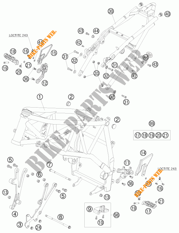 QUADRO para KTM 990 SUPER DUKE R 2010