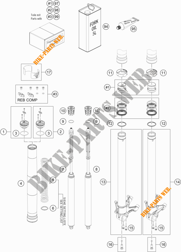 FORQUETA (PEÇAS) para KTM 1290 SUPER DUKE R ORANGE 2020