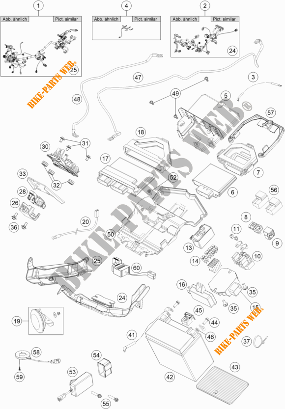 CABELAGEM para KTM 1290 SUPER DUKE R WHITE 2019