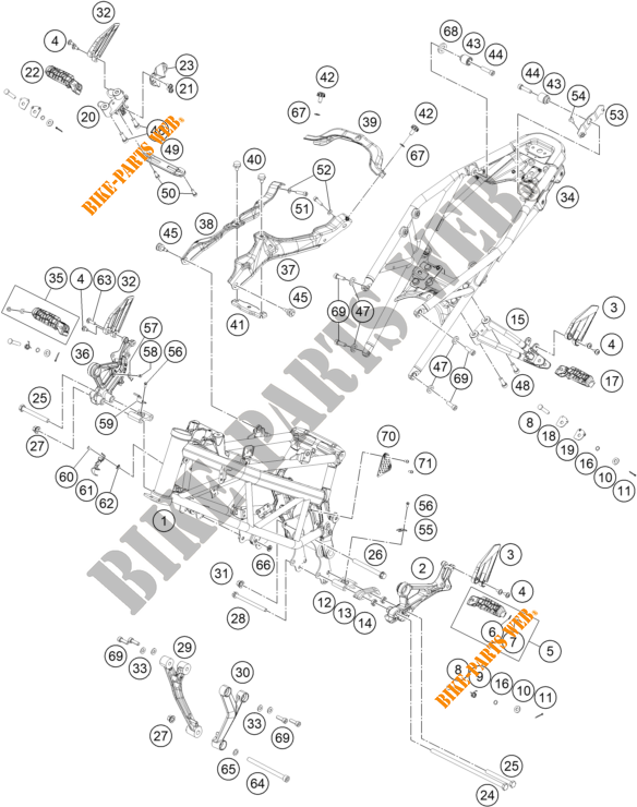 QUADRO para KTM 390 DUKE ORANGE - B.D. 2020