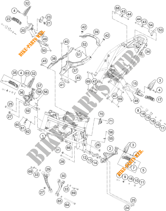 QUADRO para KTM 390 DUKE ORANGE - B.D. 2019