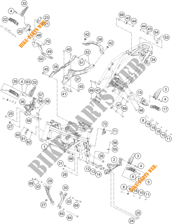 QUADRO para KTM 390 DUKE ORANGE - B.D. 2019