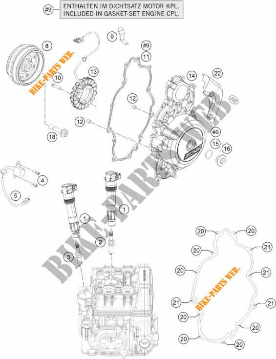 IGNIÇÃO para KTM 1290 SUPER DUKE GT ORANGE 2018