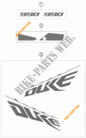 ADESIVOS para KTM 990 SUPER DUKE WHITE 2009