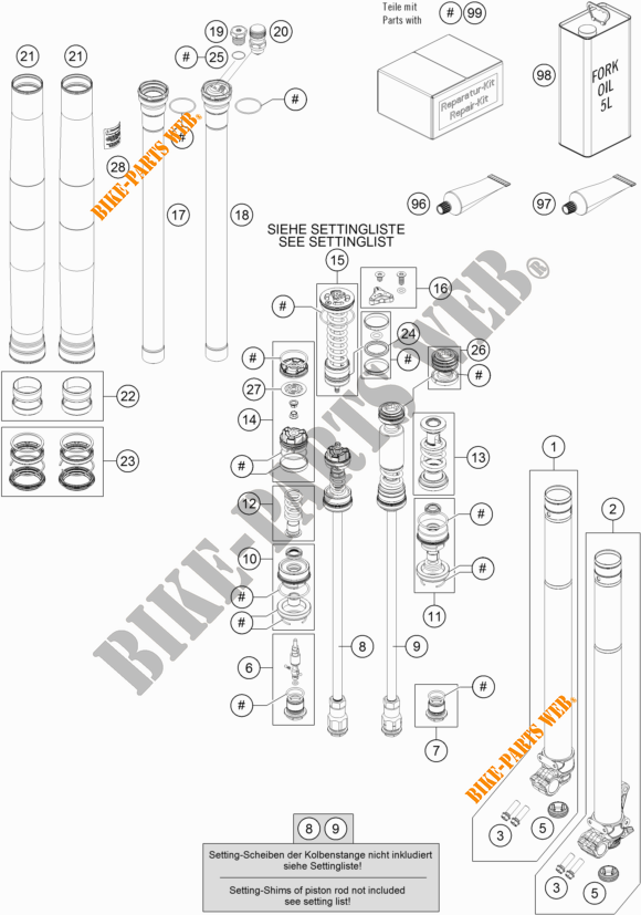 FORQUETA (PEÇAS) para KTM 250 SX-F 2019