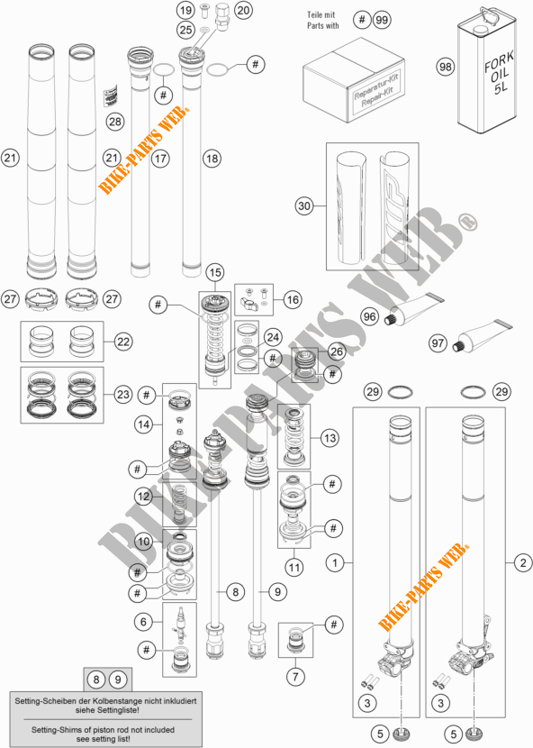 FORQUETA (PEÇAS) para KTM 450 SX-F FACTORY EDITION 2019