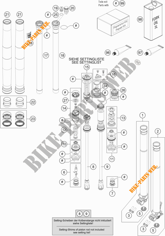 FORQUETA (PEÇAS) para KTM 450 SX-F 2019