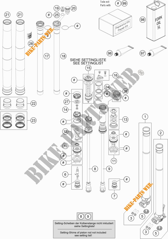 FORQUETA (PEÇAS) para KTM 450 SX-F 2019