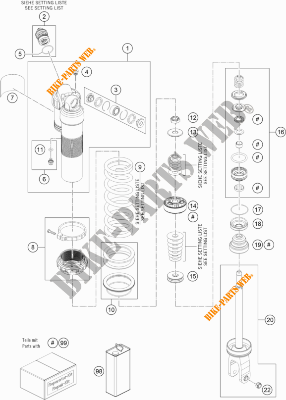 AMORTECEDOR (PEÇAS) para KTM 350 SX-F 2020