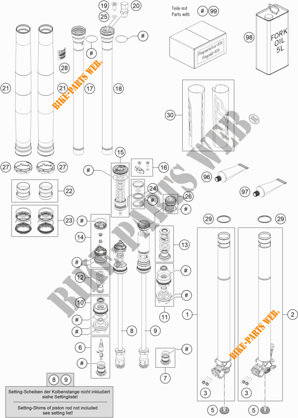 FORQUETA (PEÇAS) para KTM 350 SX-F 2020