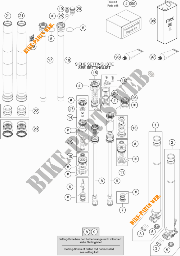 FORQUETA (PEÇAS) para KTM 350 SX-F 2019