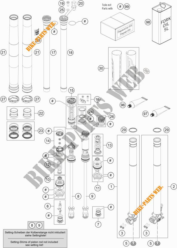 FORQUETA (PEÇAS) para KTM 250 SX 2020