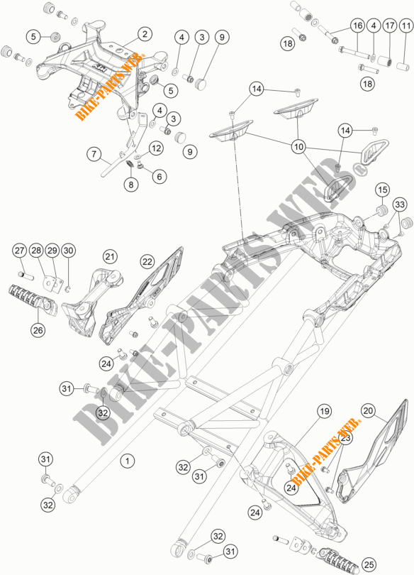 SUB QUADRO para KTM 1290 SUPER DUKE GT BLACK 2018