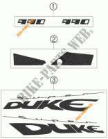 ADESIVOS para KTM 990 SUPER DUKE BLACK 2006