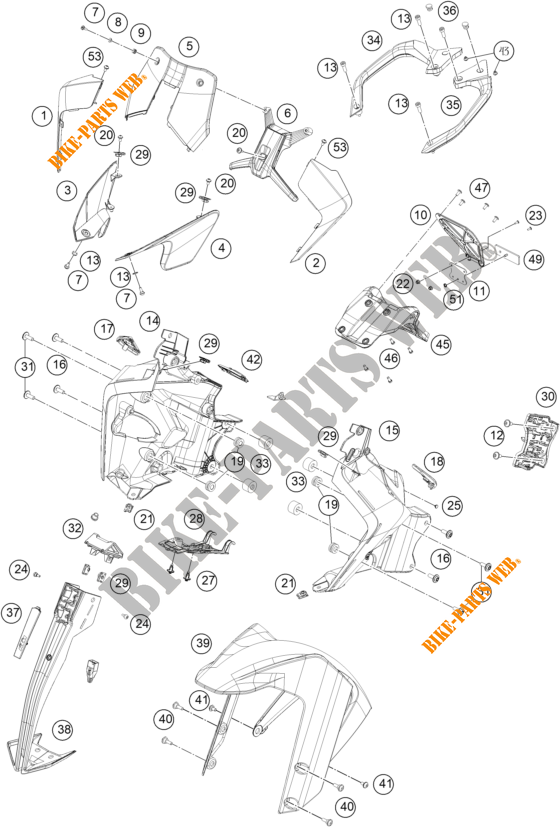PLÁSTICOS para KTM 390 ADVENTURE ORANGE 2021