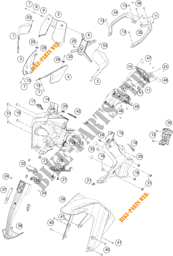 PLÁSTICOS para KTM 390 ADVENTURE ORANGE - IKD 2021
