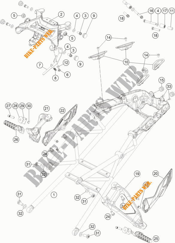 SUB QUADRO para KTM 1290 SUPER DUKE GT GREY 2017