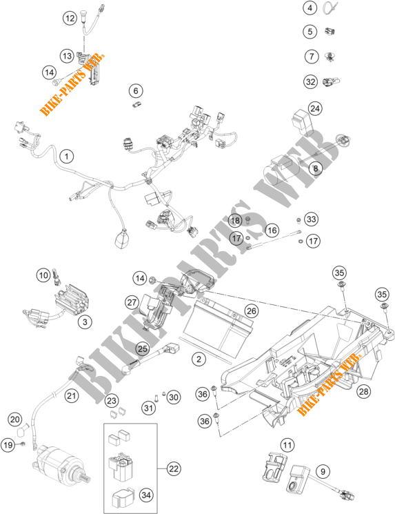 CABELAGEM para KTM 250 SX-F TROY LEE DESIGNS 2021