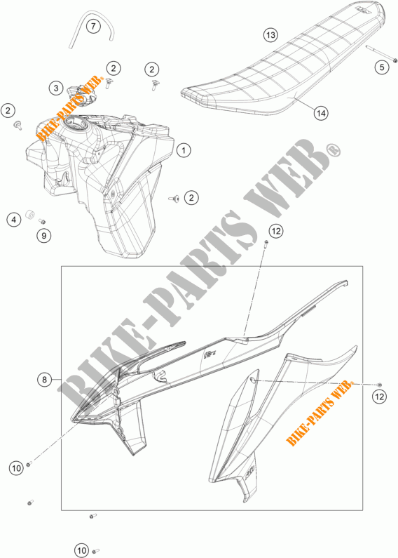 DEPÓSITO / BANCO para KTM 250 EXC 2023