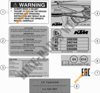 ETIQUETAS INFORMAÇÃO TÉCNICA para KTM 790 DUKE L A2 orange 2022
