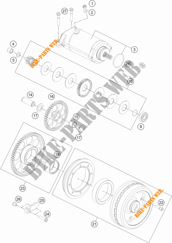 MOTOR DE ARRANQUE para KTM 1290 SUPER ADVENTURE S orange 2022