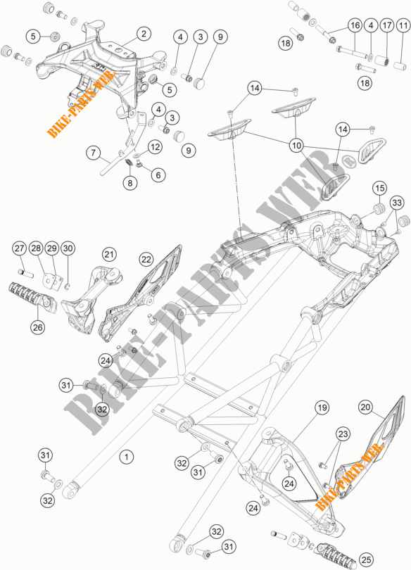 SUB QUADRO para KTM 1290 SUPER DUKE GT ORANGE ABS 2016
