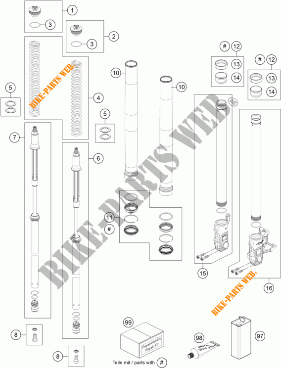 FORQUETA (PEÇAS) para KTM 690 DUKE R ABS 2016