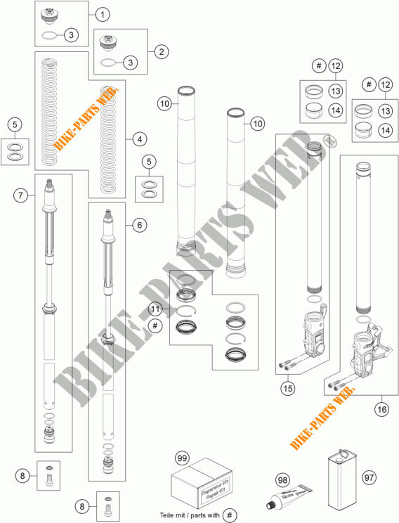 FORQUETA (PEÇAS) para KTM 690 DUKE R ABS 2015