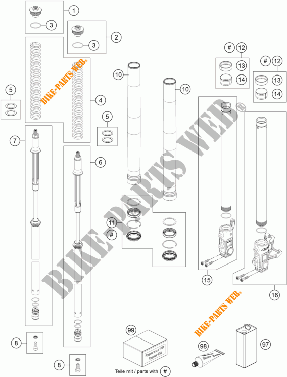 FORQUETA (PEÇAS) para KTM 690 DUKE R ABS 2014