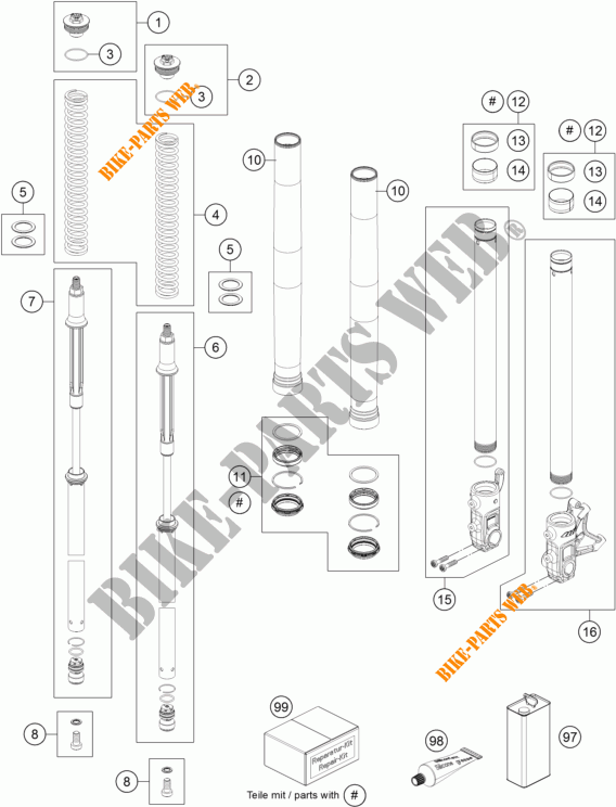FORQUETA (PEÇAS) para KTM 690 DUKE R ABS 2013