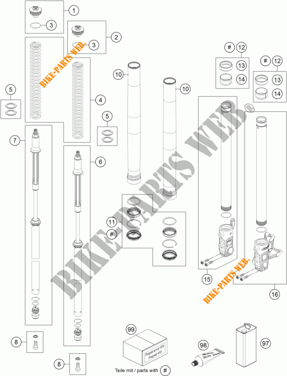 FORQUETA (PEÇAS) para KTM 690 DUKE R ABS 2013