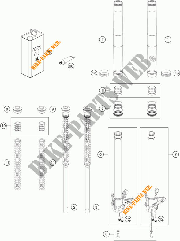 FORQUETA (PEÇAS) para KTM 790 DUKE orange 2023