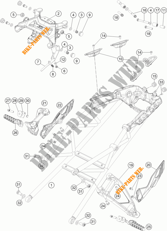 SUB QUADRO para KTM 1290 SUPER DUKE GT GREY ABS 2016