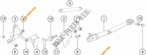 DESCANSO LATERAL / CENTRAL para KTM 1290 SUPER DUKE GT ORANGE ABS 2016