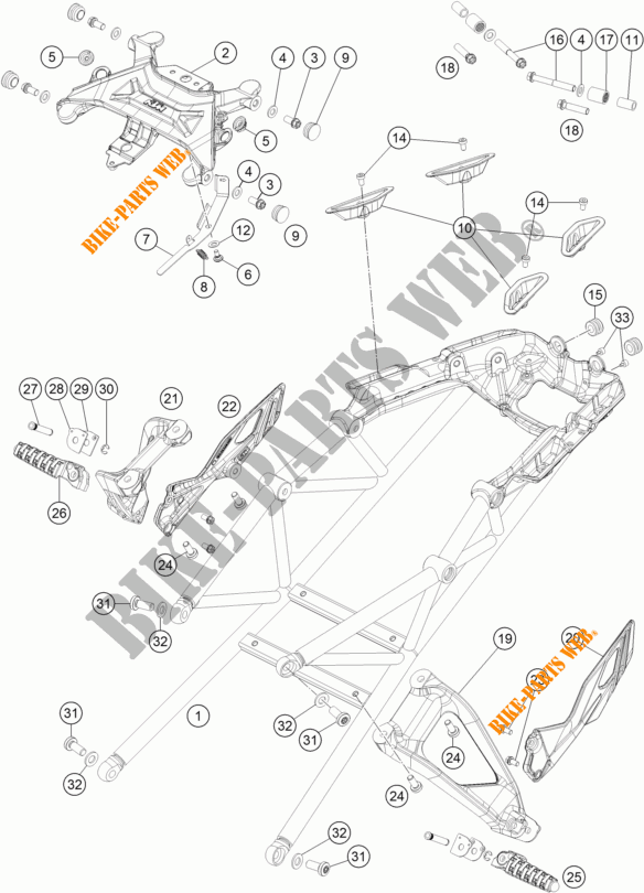 SUB QUADRO para KTM 1290 SUPER DUKE GT GREY ABS 2016
