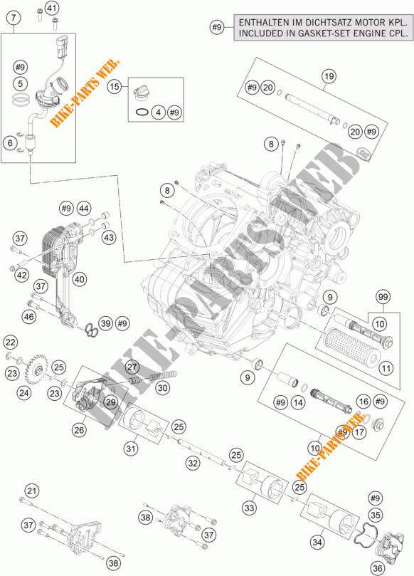 BOMBA DE ÓLEO para KTM 1290 SUPER DUKE GT ORANGE ABS 2016