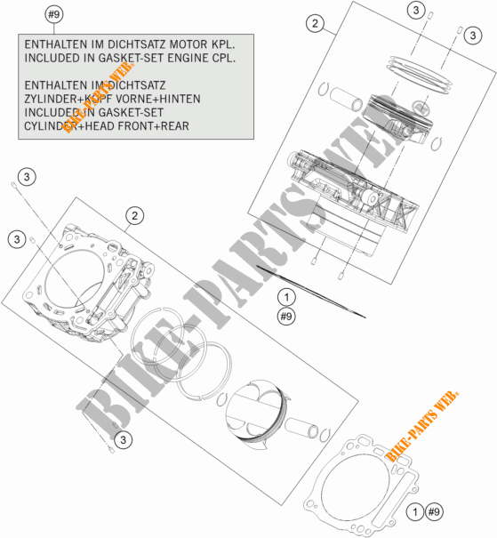 CILINDRO para KTM 1290 SUPER DUKE GT ORANGE ABS 2016