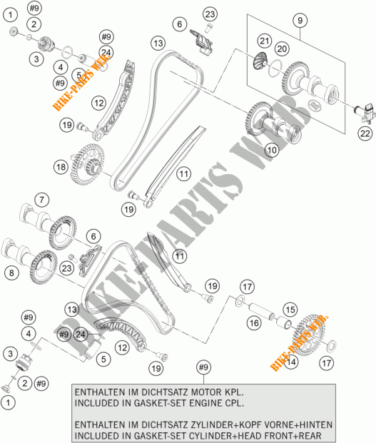 DISTRIBUIÇÃO para KTM 1290 SUPER DUKE GT ORANGE ABS 2016