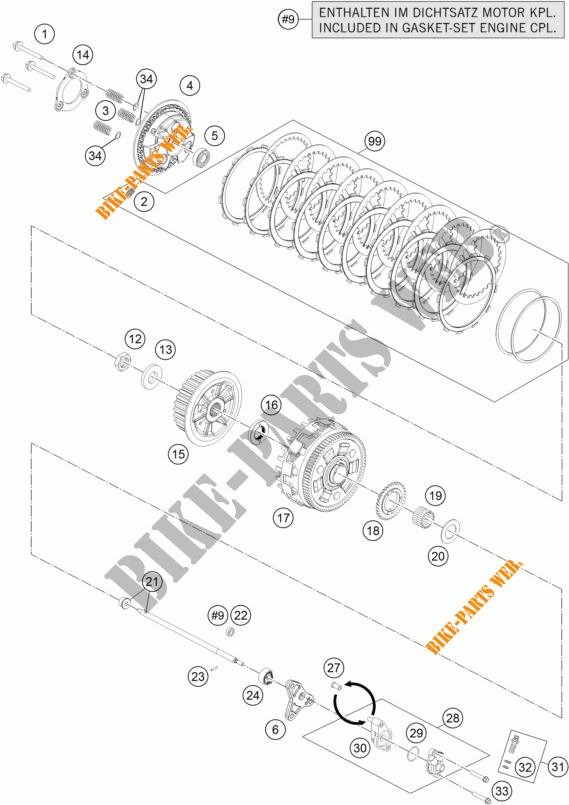 EMBRAIAGEM para KTM 1290 SUPER DUKE GT ORANGE ABS 2016