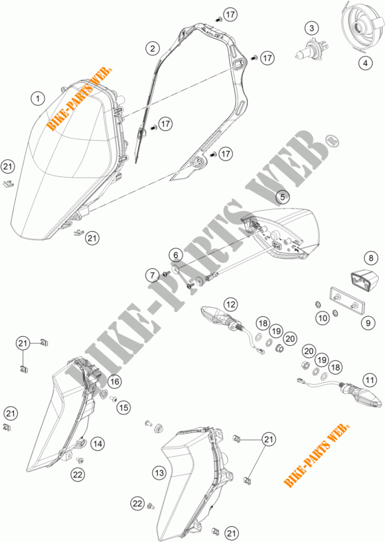 FAROL / FAROLIM para KTM 1290 SUPER DUKE GT ORANGE ABS 2016