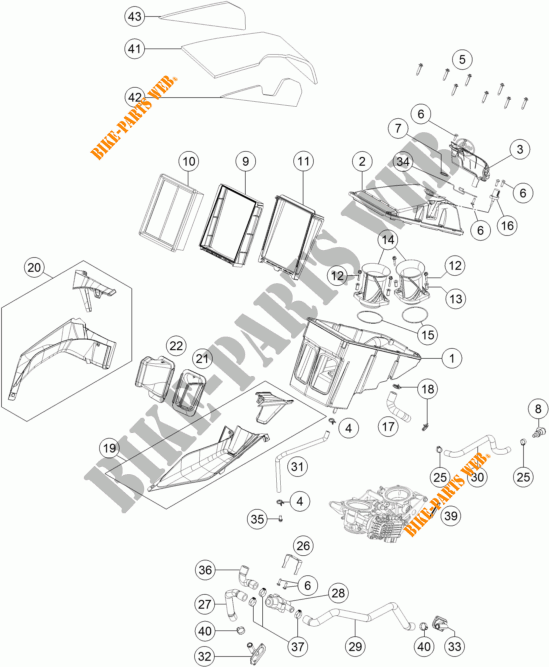 FILTRO AR para KTM 1290 SUPER DUKE GT ORANGE ABS 2016