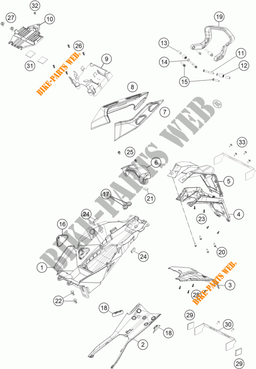 GUARDA LAMAS TRÁS para KTM 1290 SUPER DUKE GT ORANGE ABS 2016