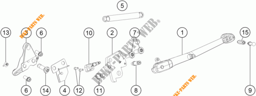 DESCANSO LATERAL / CENTRAL para KTM 1290 SUPER DUKE GT GREY ABS 2016