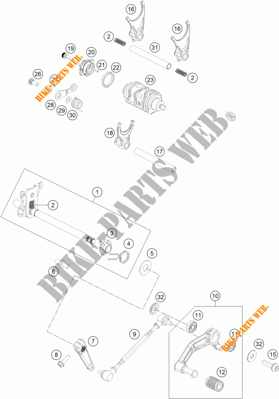 SELECTOR VELOCIDADES para KTM 390 DUKE WHITE 2018