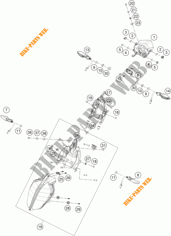 FAROL / FAROLIM para KTM 390 DUKE WHITE 2017