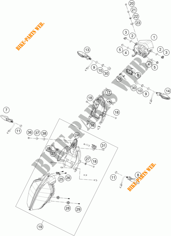 FAROL / FAROLIM para KTM 390 DUKE ORANGE 2017