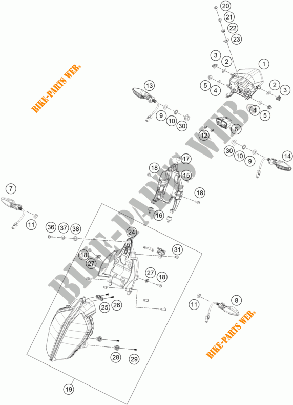 FAROL / FAROLIM para KTM 390 DUKE ORANGE 2017
