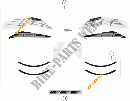 ADESIVOS para KTM 390 DUKE WHITE ABS 2017