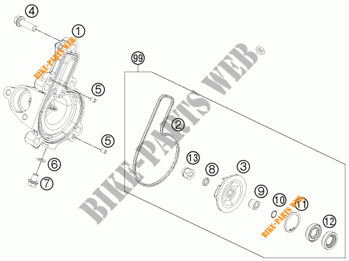 BOMBA DE ÁGUA para KTM 390 DUKE WHITE ABS 2017